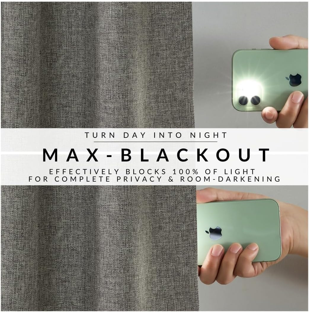 Max-Blackout Energy Efficient Gray Window Curtain Panel 52″x95″ for Any Room