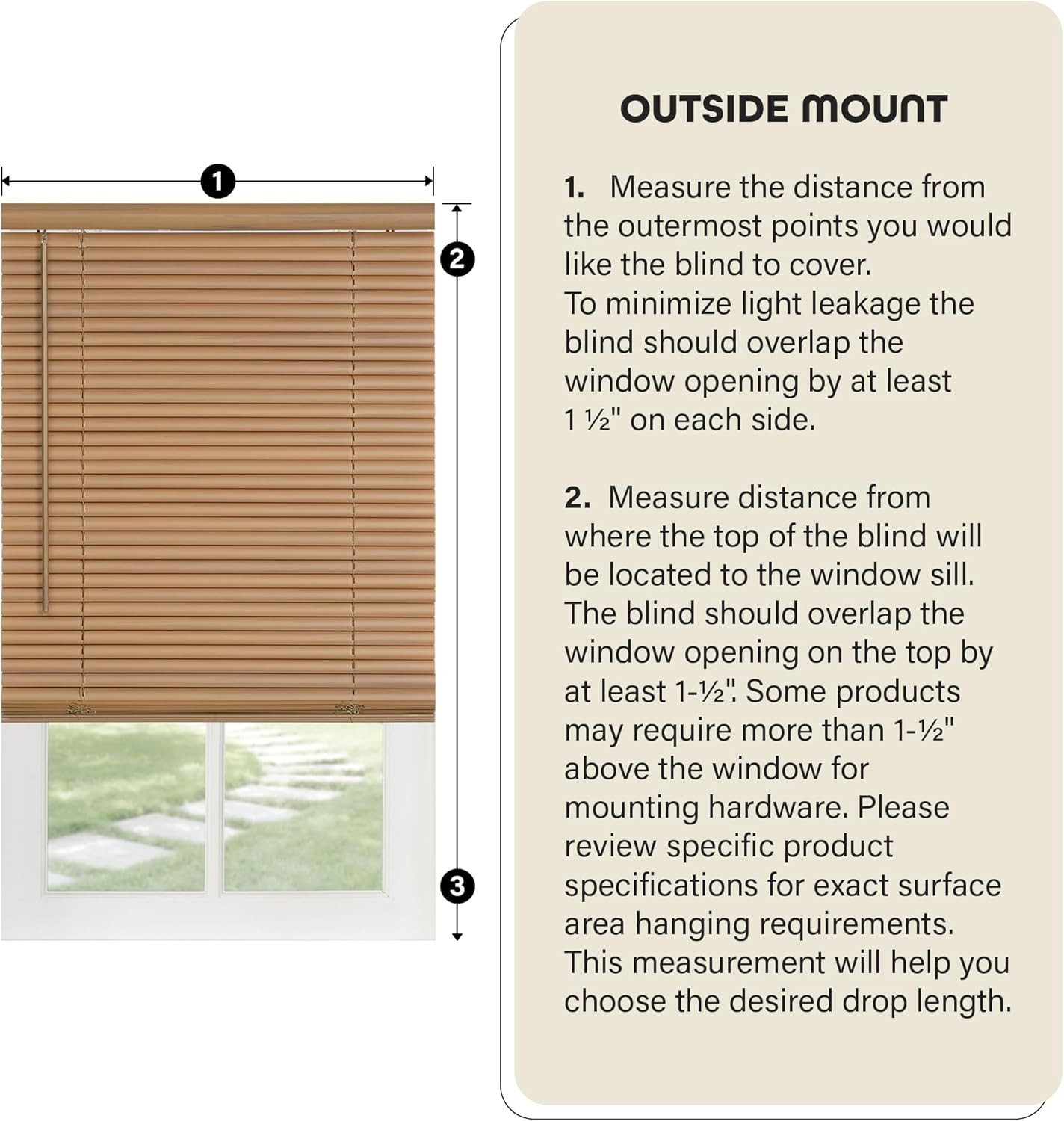 Cordless Light Filtering Mini Blinds for Indoor Windows – 29 Inch Width, 64 I…