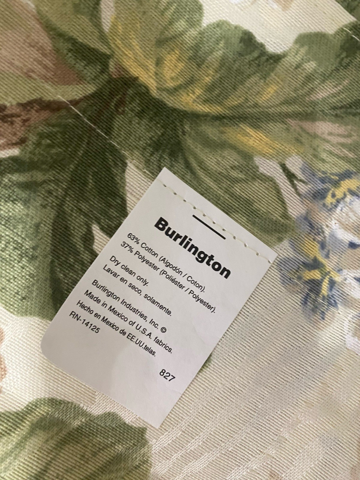 Burlington 2 Valances & 4 Tiebacks Floral Pink Green Blue Yellow 17.5″ x 84″