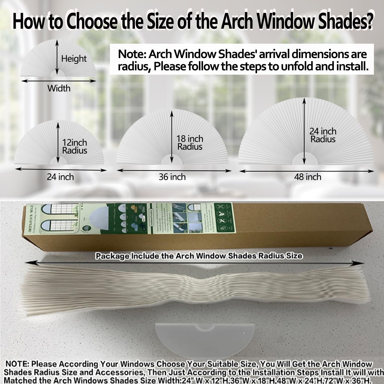 Arch Window Shade Blackout Cellular Shades Half Circle Moon Window Covering N…