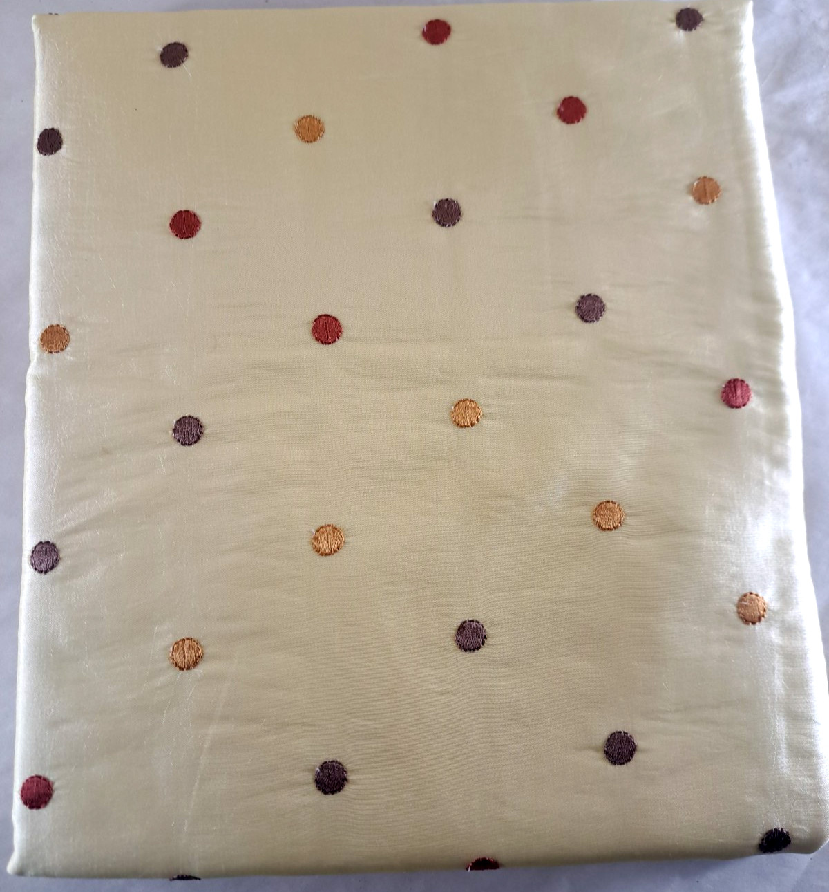 NEW Pier 1 Polka Dot Curtain Panel Beige Warm Tones Raised Dots Modern 54×84