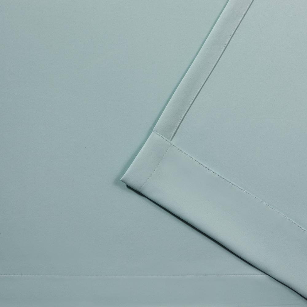 Sateen Seafoam Solid Woven Room Darkening Grommet Top Curtain, 52 In. W X 84 In.