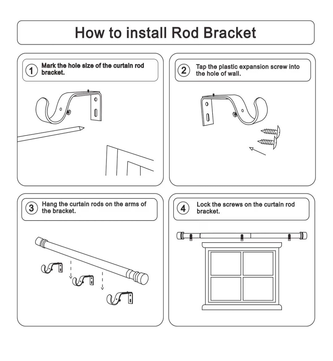 Byondeth Adjustable Curtain Rods for Windows 16 to 144 Inches, 1 Inch Diameter