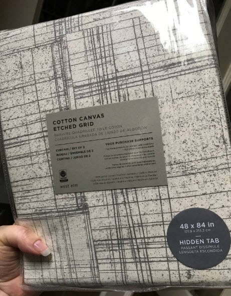 West Elm Sheer Etched Grid Drapes Set 2 Charcoal 48x 84 Pole Top Pair