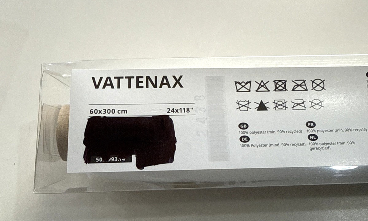 Lot of 2 Ikea VATTENAX Panel Curtain Blind White 24″ x 118″ New 502.993.14