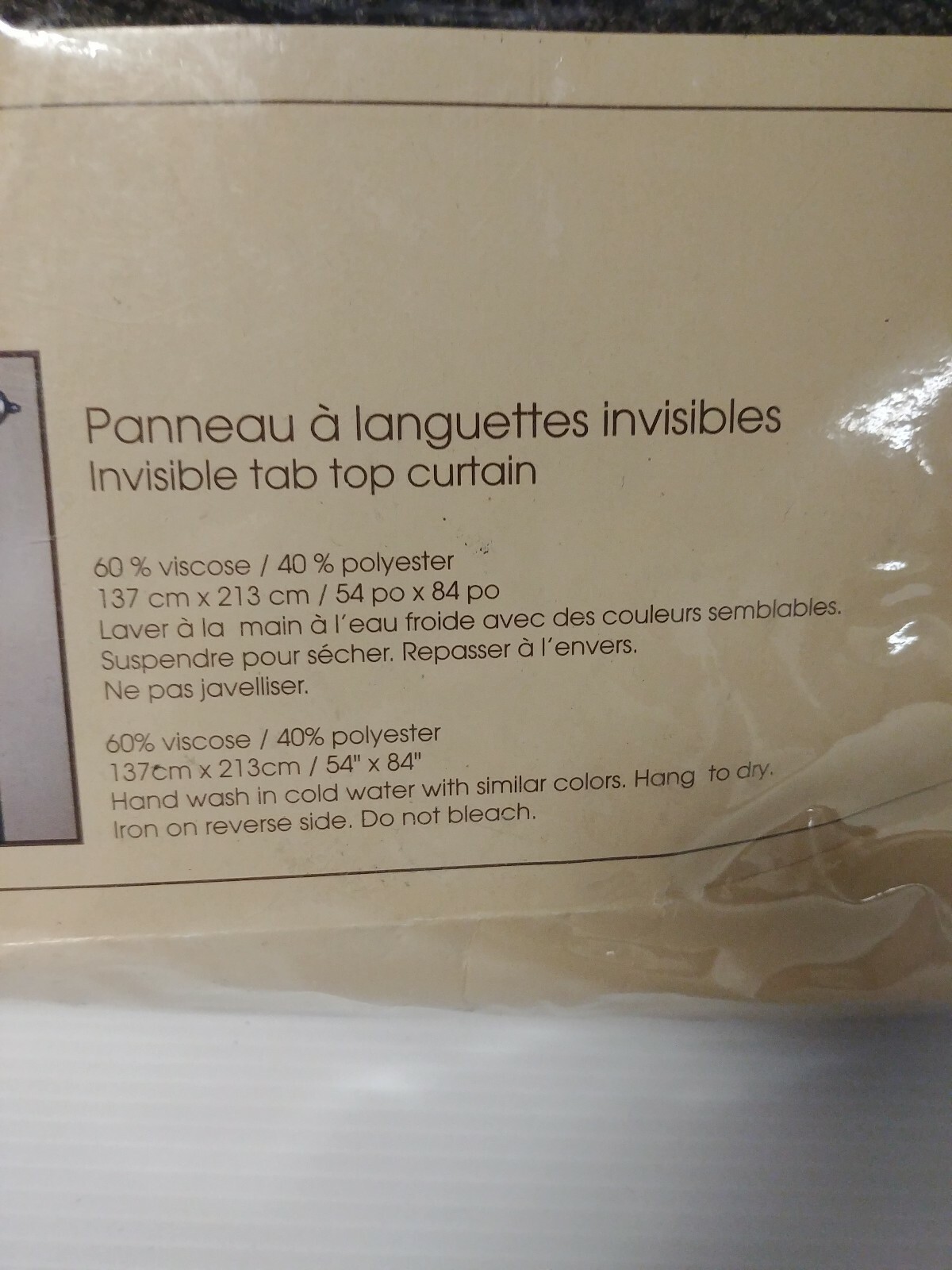 BOUCLAIR Woven Invisible Tab Top Curtain Brown 137x213cm – NIB