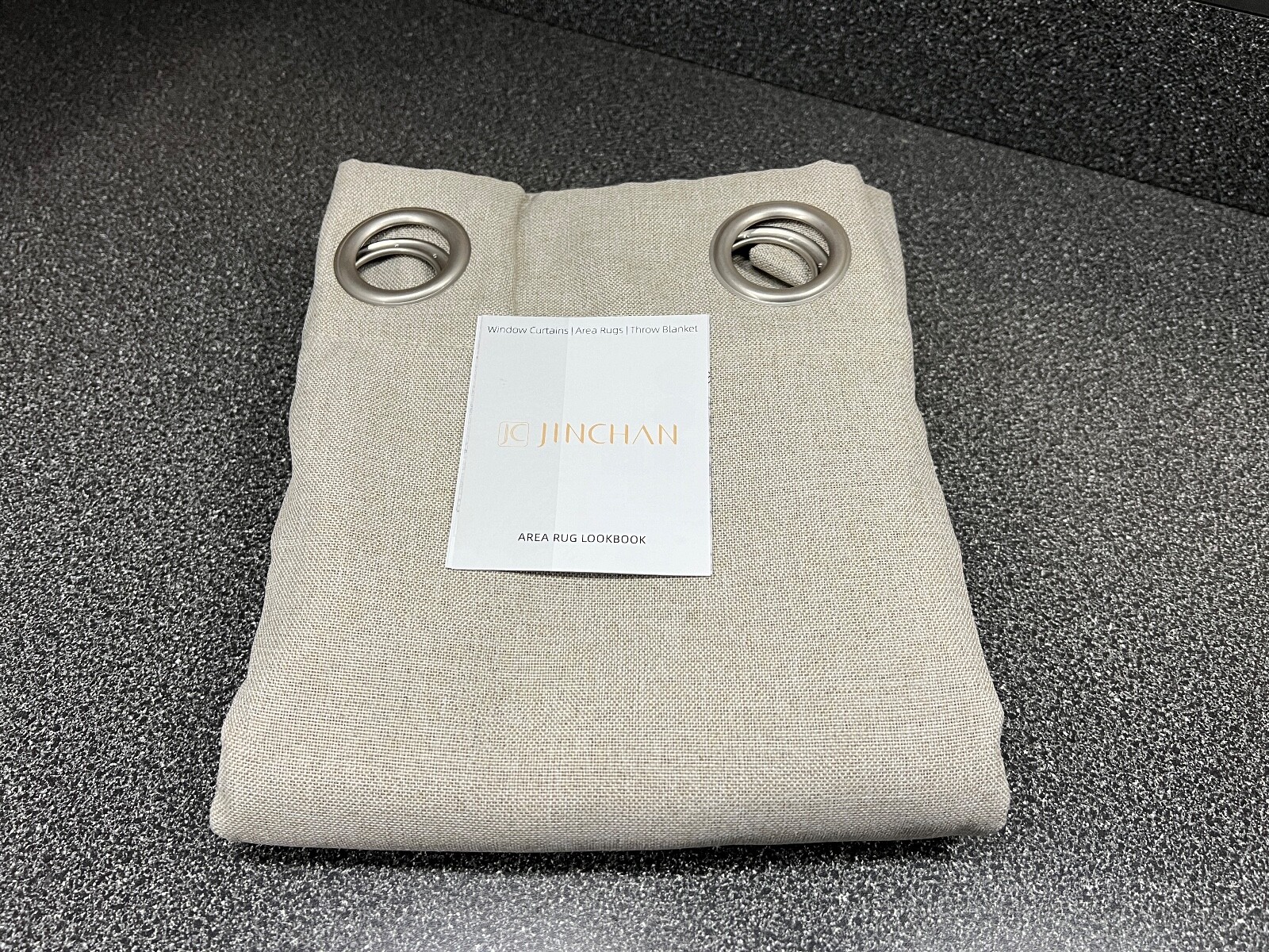 Jinchan Linen Textured Curtain 84″x52″ Insulated Darkening Greyish Beige 1 Panel