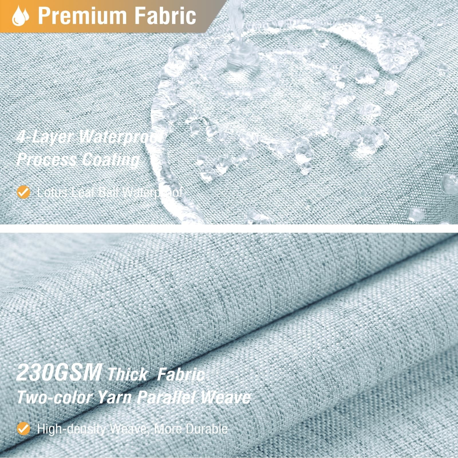 BTTN Extra Long Shower Curtain – 72×96 Inch Long Linen Textured Heavy Duty Fa…