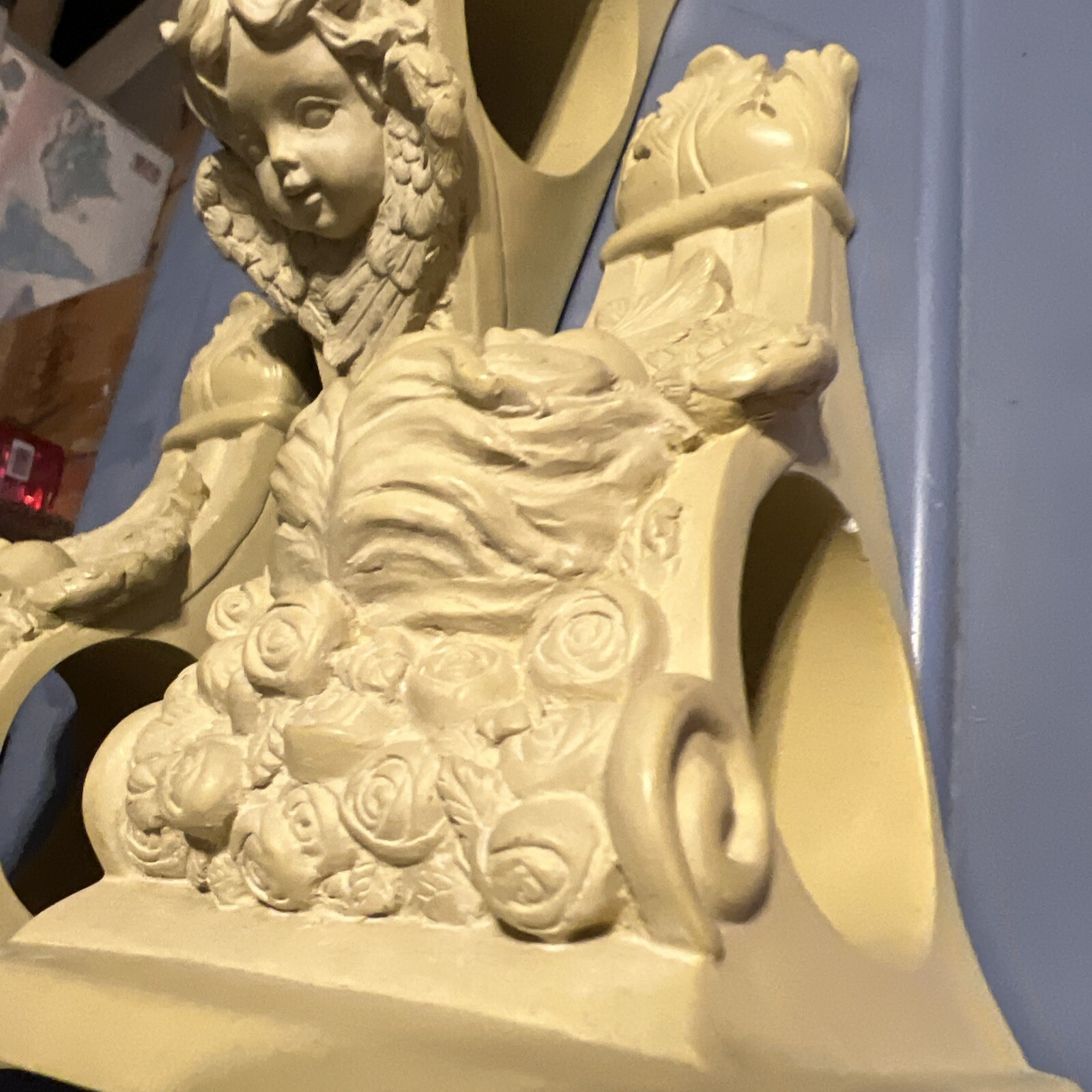 Cherub 4 Drapery Curtain Rods Wall Sconce Resin Swag Holder