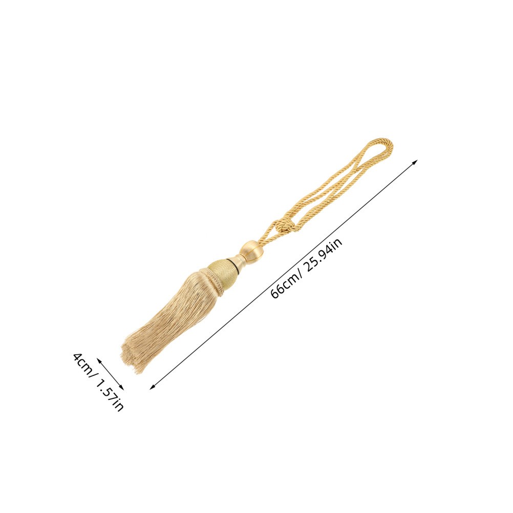 2Pcs Reusable Gold Curtain Tiebacks Tassels Polyester Elegant Home Decor