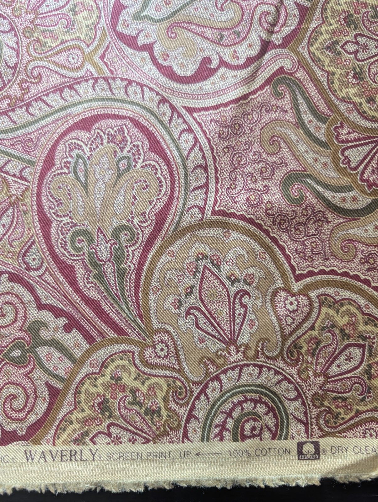 Waverly Paddock Shawl Valance. 100% Cotton. Fabric By The Yard . 55″ Wide