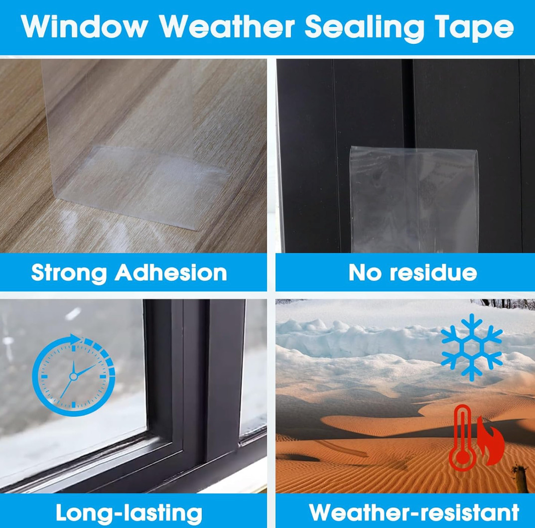 Transparent Window Weather Sealing Tape – 2 Inch x 30 Feet E