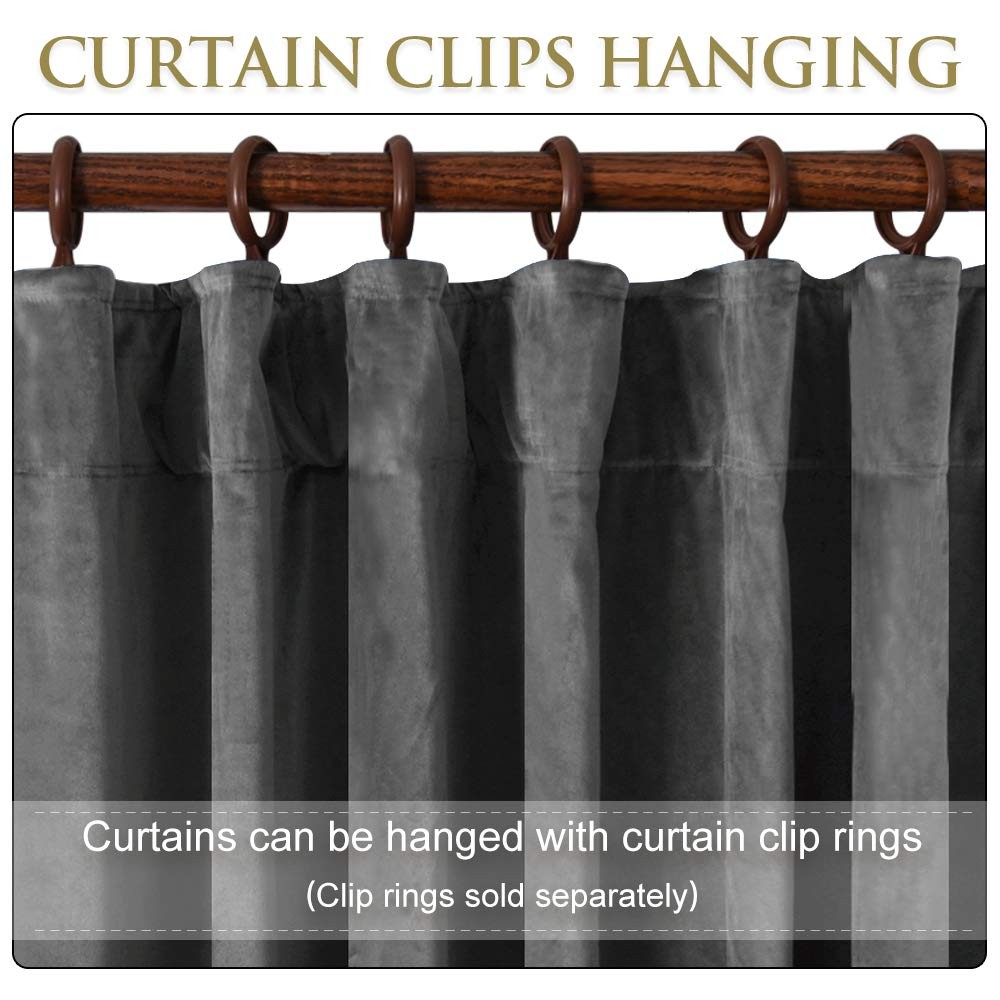 Stangh Privacy Room Divider Curtains – Grey Velvet Drapes Extra Long High
