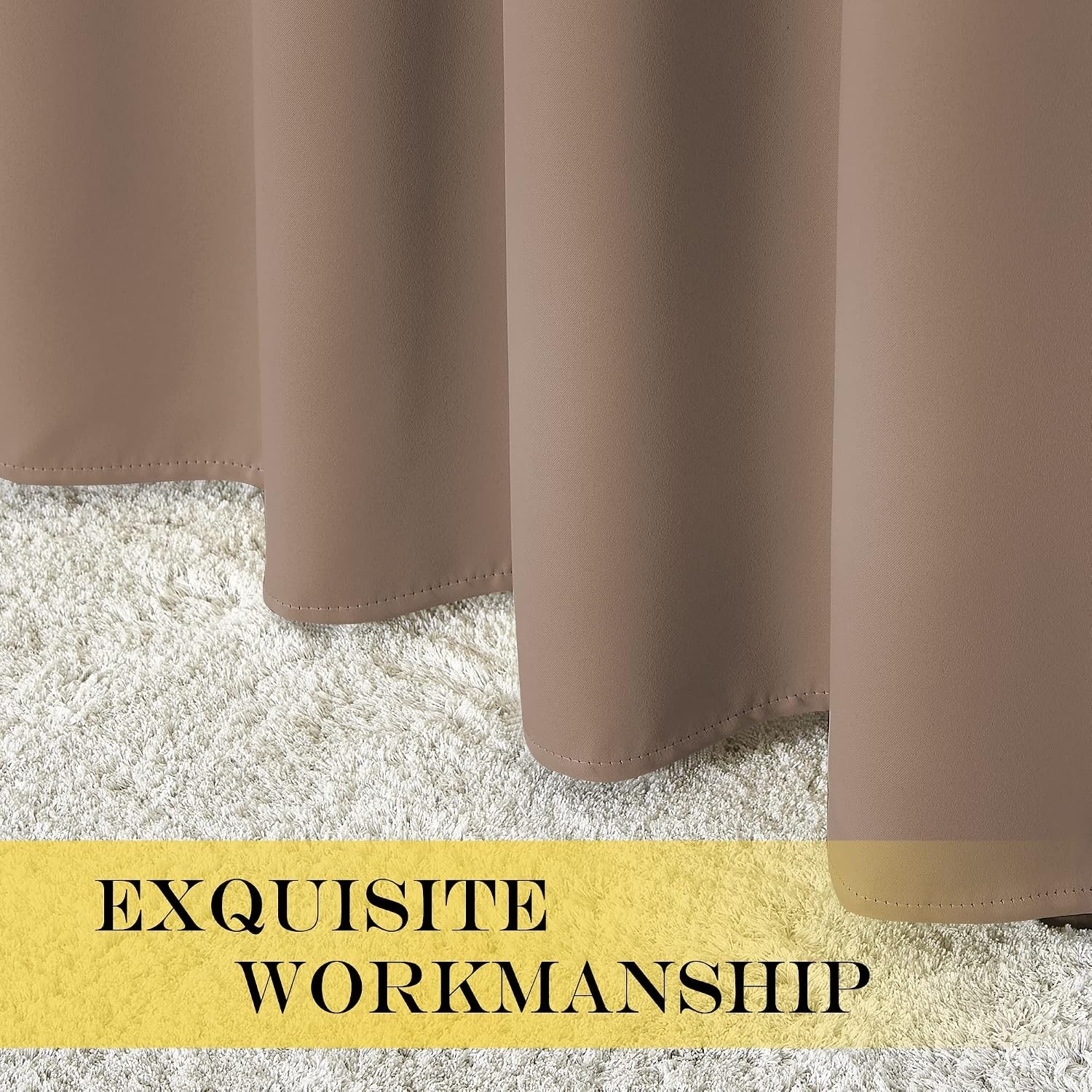 Elegant Cappuccino Blackout Curtains for Sliding Doors – 100″ W x 84″ L