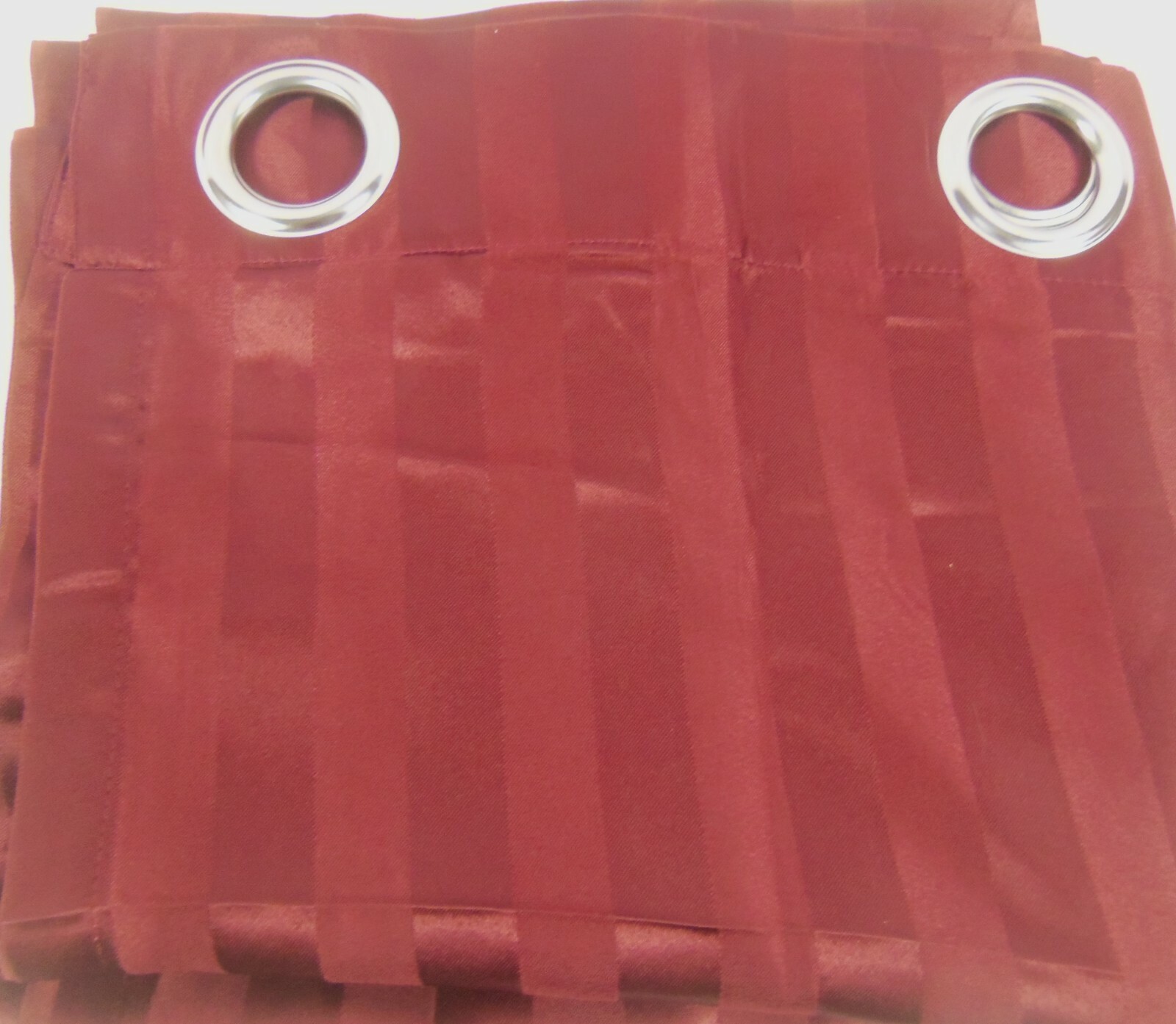 Unbranded Burgundy Striped Pattern 6 Rod Grommet Curtain Single Panel 50 x 90