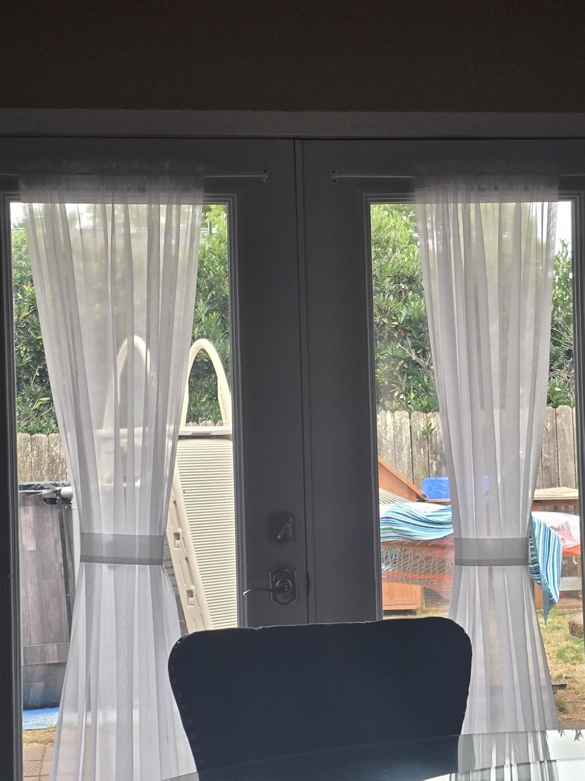 Voile French Door Curtains Set of 2 Panels Sidelight 40″W x 72″L Pack of 2 White