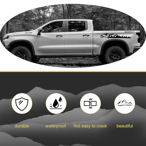 2 PCS Car Mountain Decals – Mountain Tree Forest Body Sticker – Cuttable
