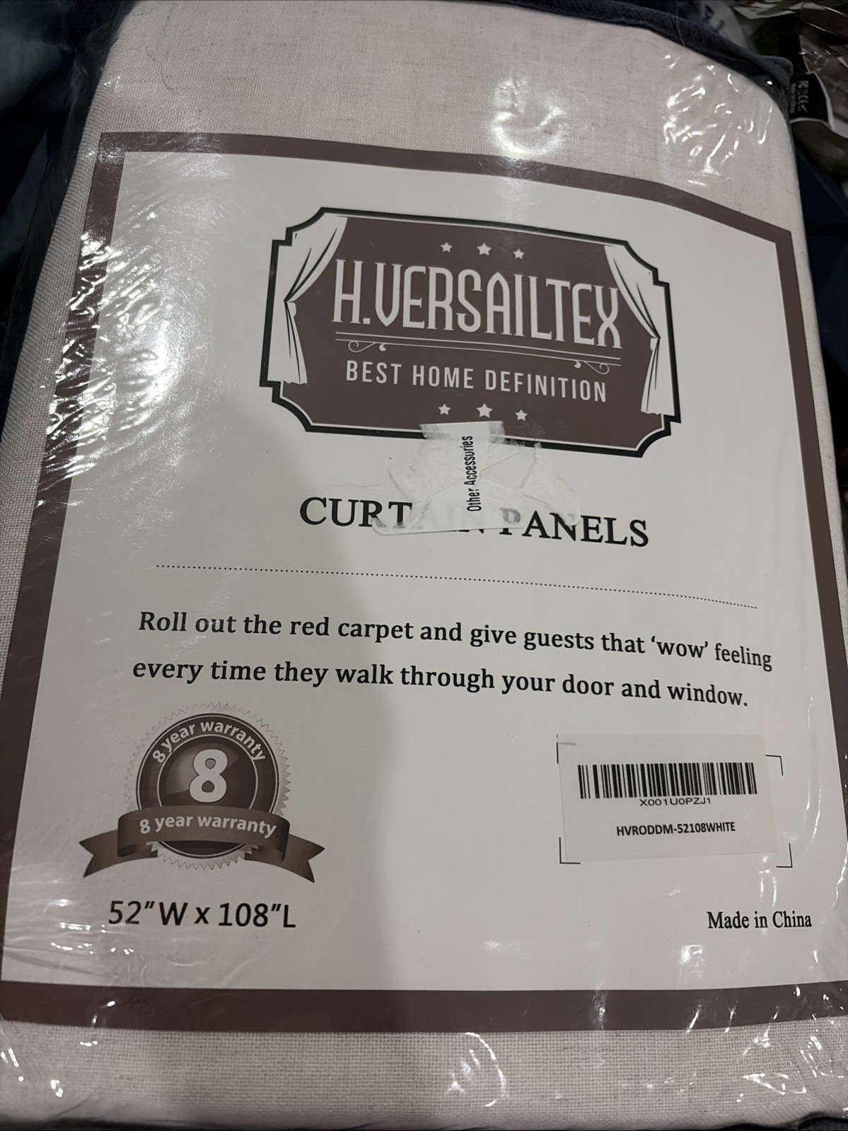 NEW 2 Sets H.VERSAILTEX Curtain Panels 52″W x 108” L Linen Blend Ivory