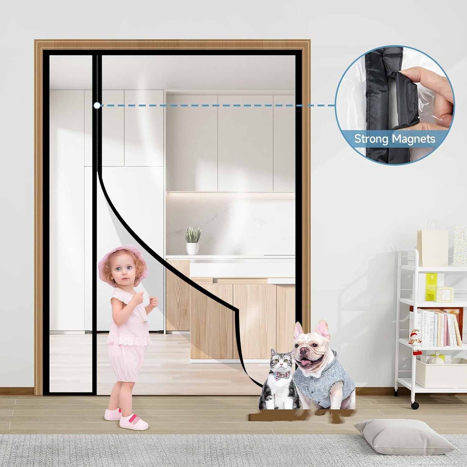 Transparent Insulated Door CurtainS, Reversible Left or Right Side Opening In…