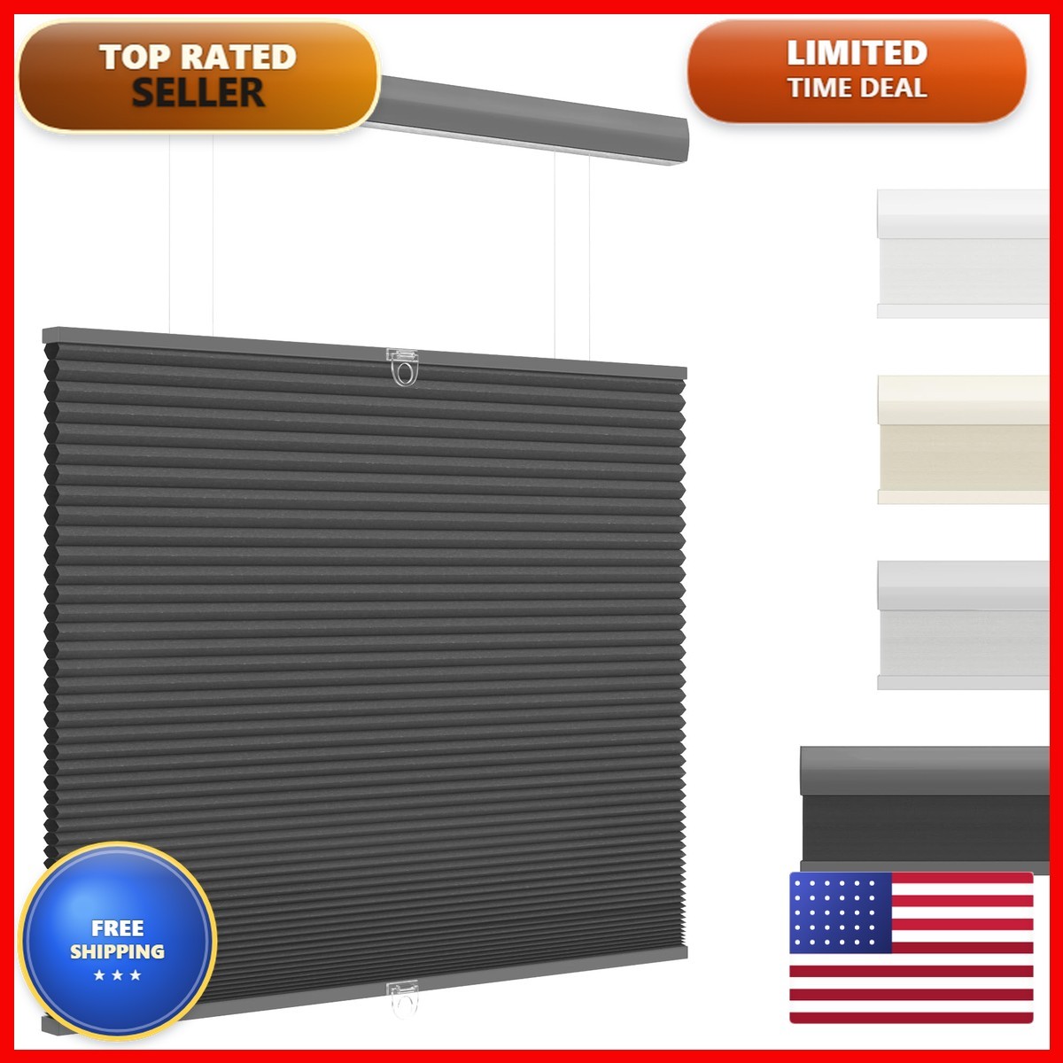 UNISHADES Top Down Bottom Up Cellular Shades 29×64 Black Blackout