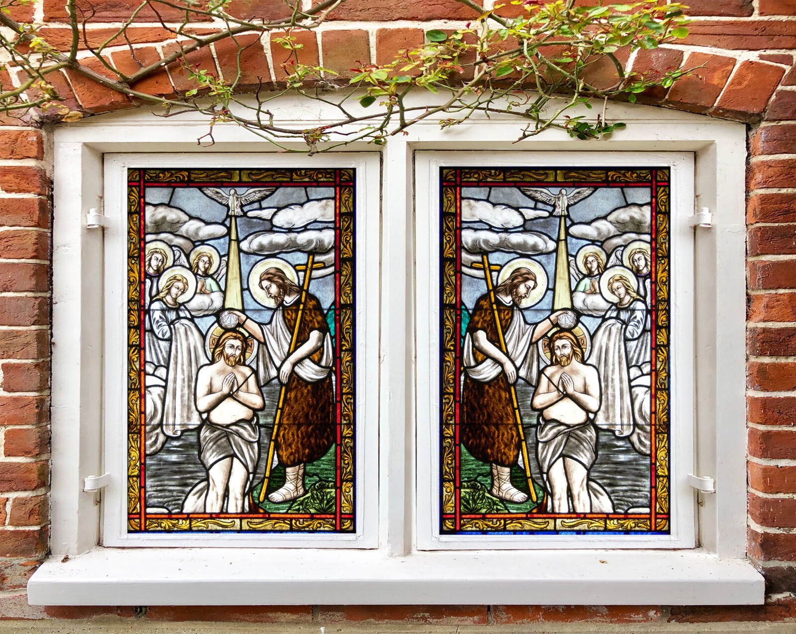 3D Jesus A143 Window Film Print Sticker Cling Stained Glass UV Sinsin