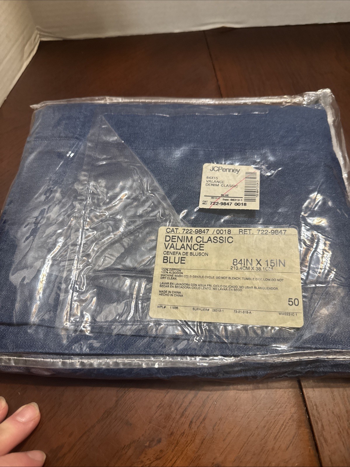 Lot2 NEW Medium WashDenim Classic Valances 84″ X15″ 100% Cotton Retro Farmhouse