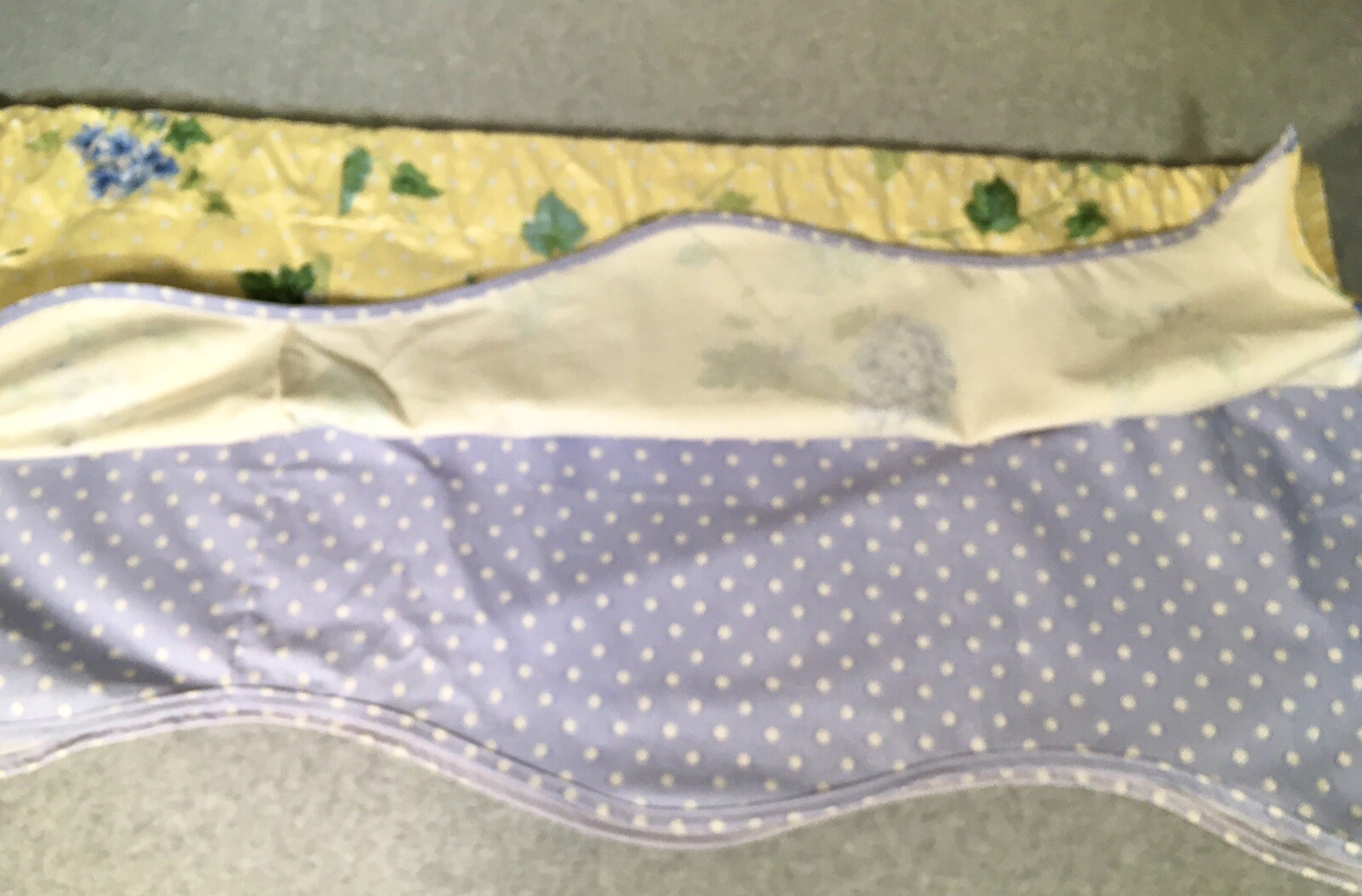 Waverly Valance Blossom Hill Hydrangea Yellow Blue Valance Dots 76 x 17 Cottage