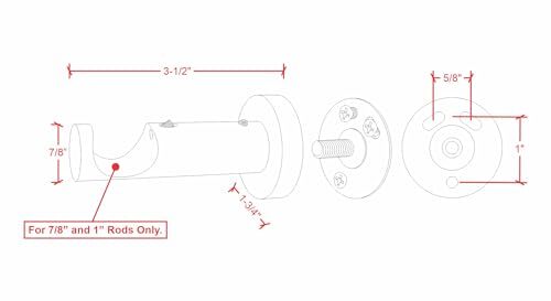 Ceiling or Wall Mount Curtain Rod Brackets Holders for Oil Rubbed Bronze
