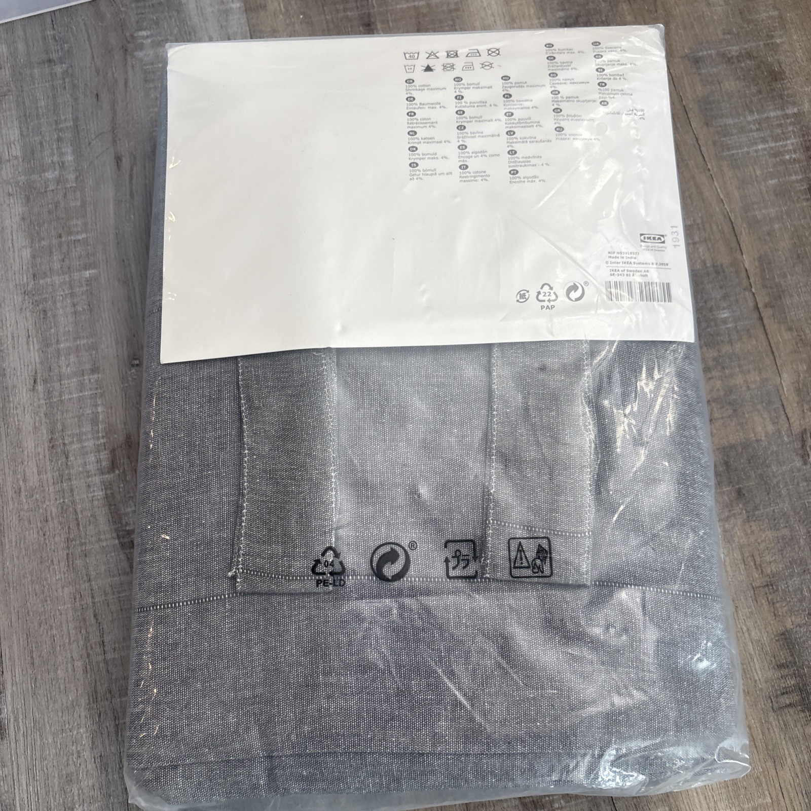 New Sealed Ikea Lenda 55 x 98″ Gray Tab Top Curtains 403.191.76 1 Pair