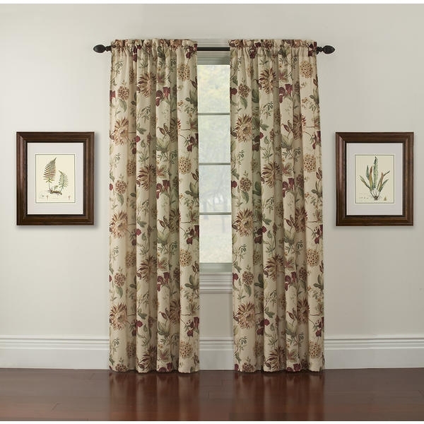 Essential Home Wilmont Floral One Panel – Tan / 42×63″