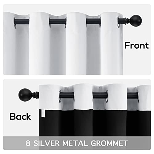 100% Blackout Curtains for Bedroom – Triple 52″W x 96″L (Pack of 2) Off White