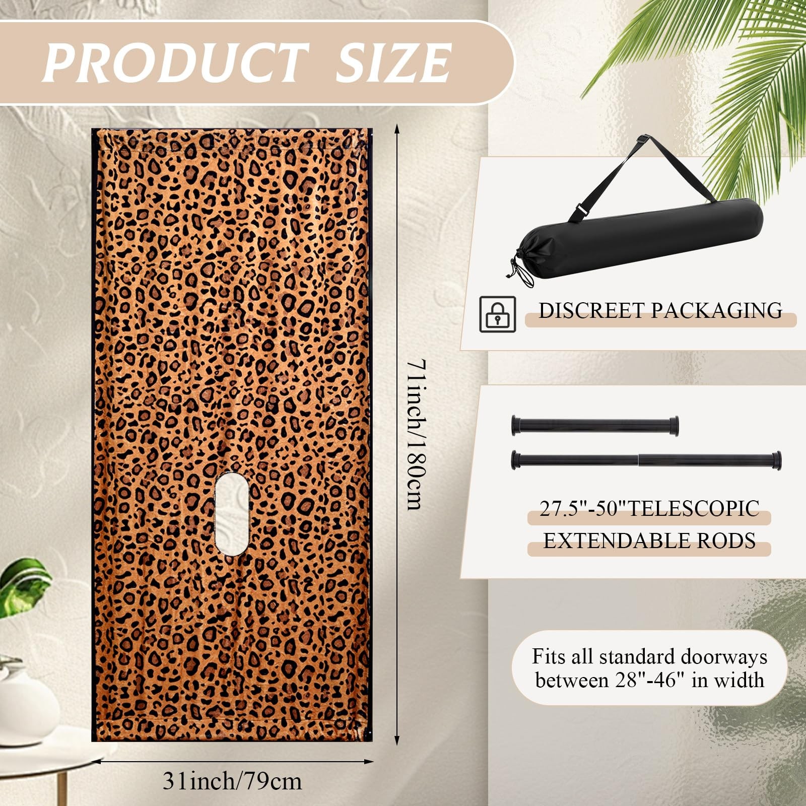 Glory Hole Wall Doorway Kit, Adjustable Height Double Plush Door Window Curtain,