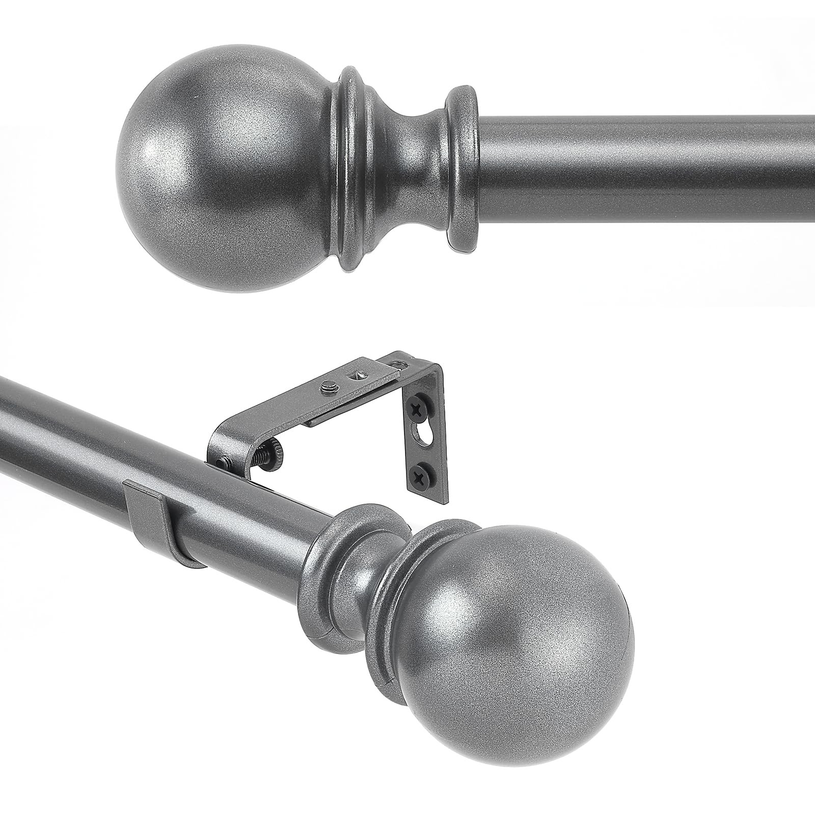 Curtain Rods for Windows 1 Inch Diameter 32 to 120 Inch Decorative Window Set