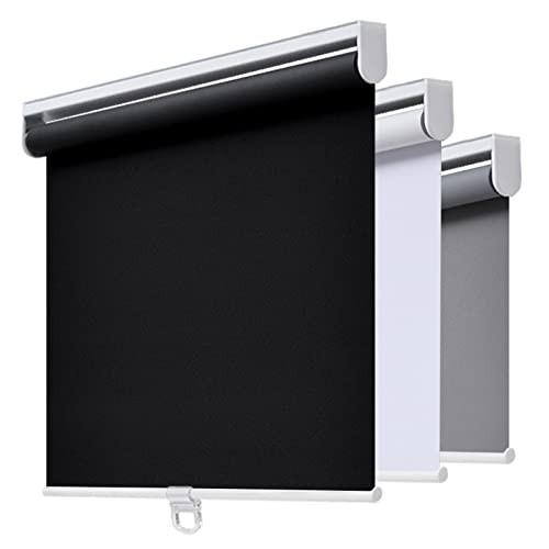 Cordless Roller Shadesout Blinds for Windows Room Darkening 23″W x 72″H Black