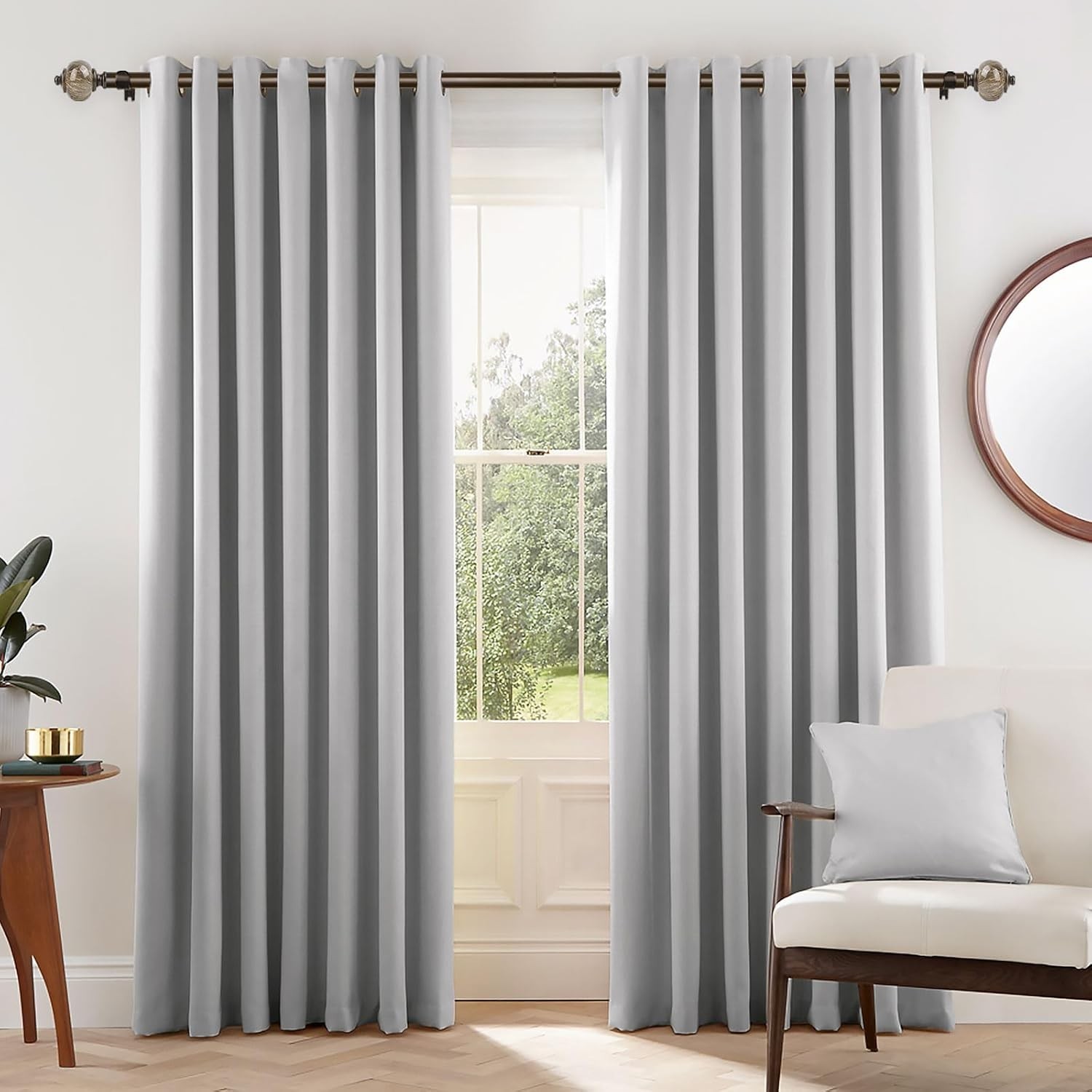 KAMANINA 1 Inch Curtain Rods for Windows 72 to 144 Inches (6-12ft) Bronze Hea…