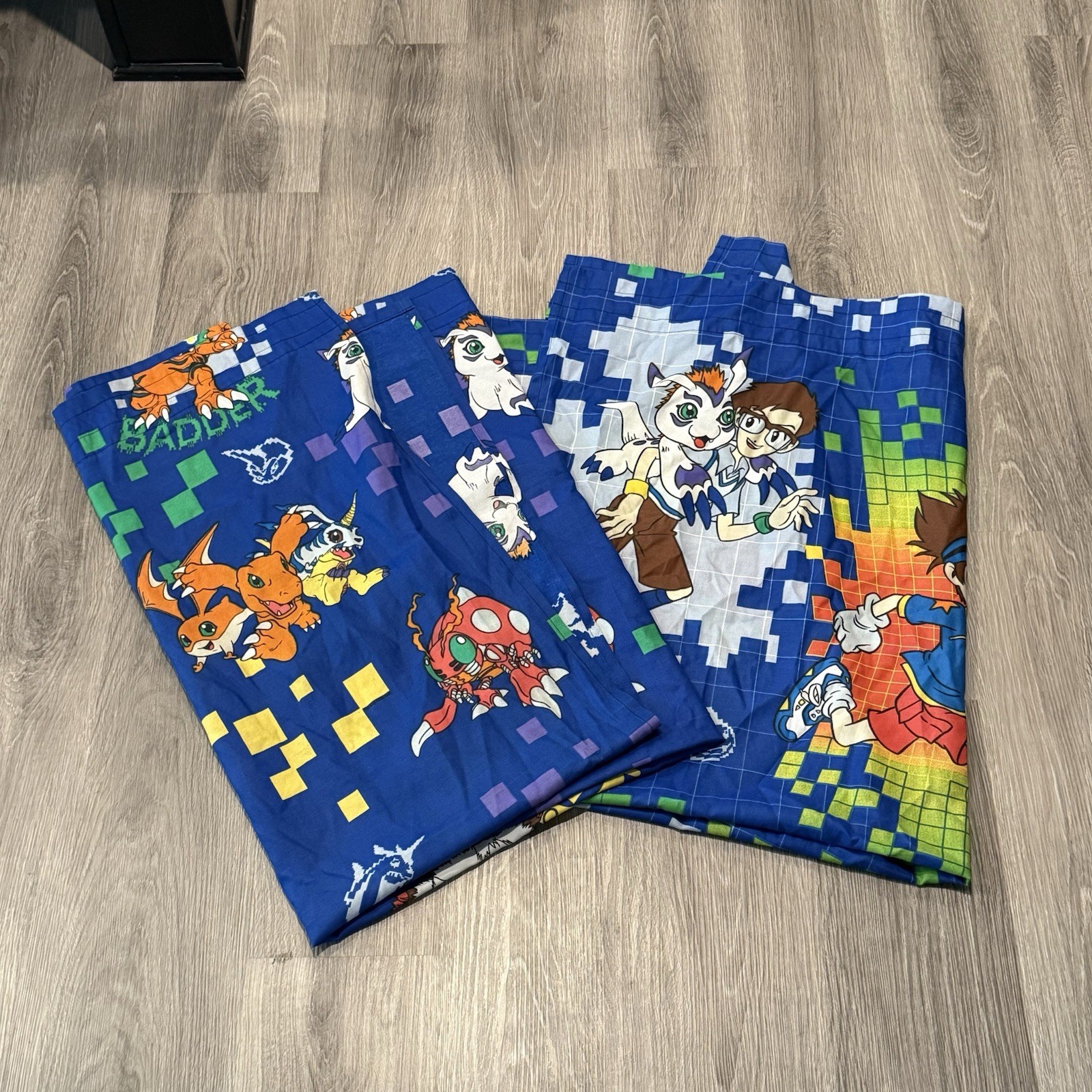 Digimon Curtains Digivice Activated Digi Rookie Of The Year Vtg Set Of 2 *read