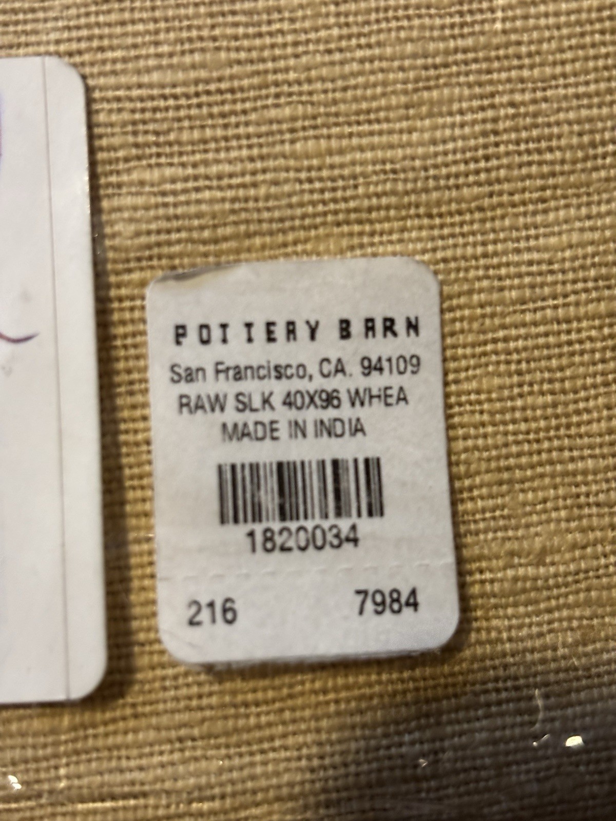 Pottery Barn Foundations New Essential Raw Silk Drape Curtain 40×96