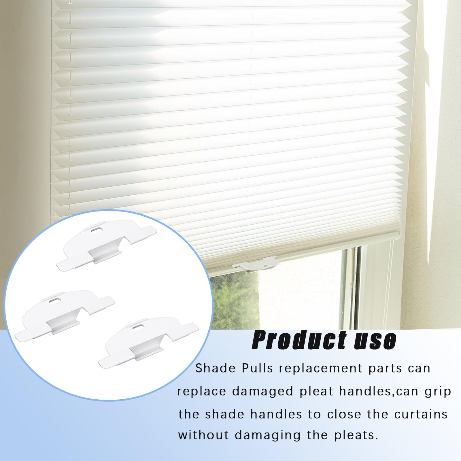 3/4″ Pleat Lite Rise Handles Blind Pulls for 1.1 inches x 3.34 inches, White