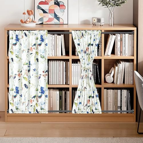 Curtains for Door Window, Birds Print Country Style Light Filtering