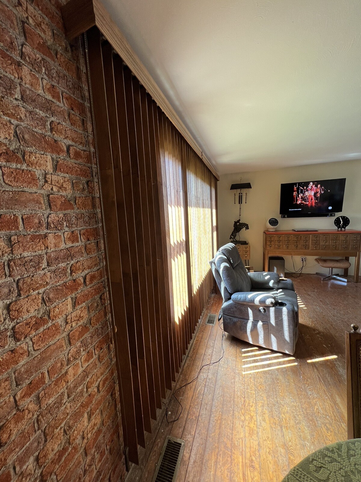 Nanik Vertical Real Wood Blinds Outside Mount 12’ Or Two (2) x 6’ blinds x 85”