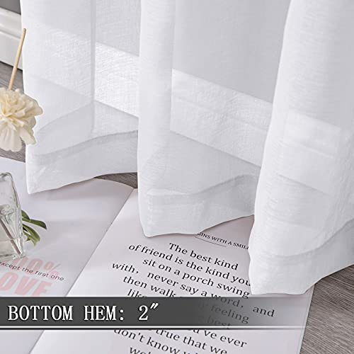 Short Sheer Tier Curtains Linen Textured Half Kitchen Curtain Sheers Light