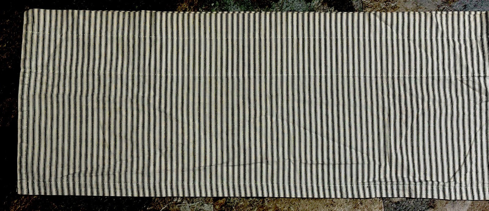 Khaki/Brown Cotton Ticking Valance-70 X 13.5-Farmhouse/French/Cottage Style-NICE