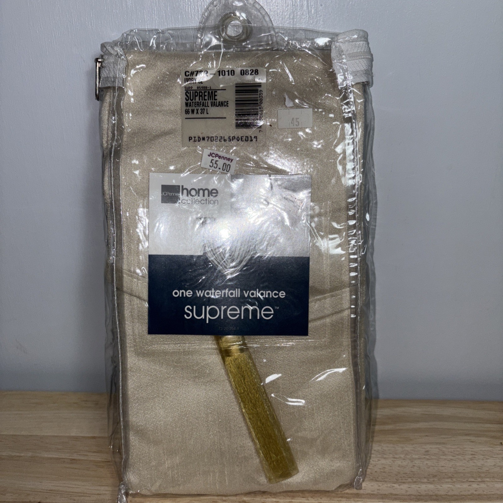 JCPenny Home Collection surpreme waterfall valance Ivory 82 C# 732-1010 0828
