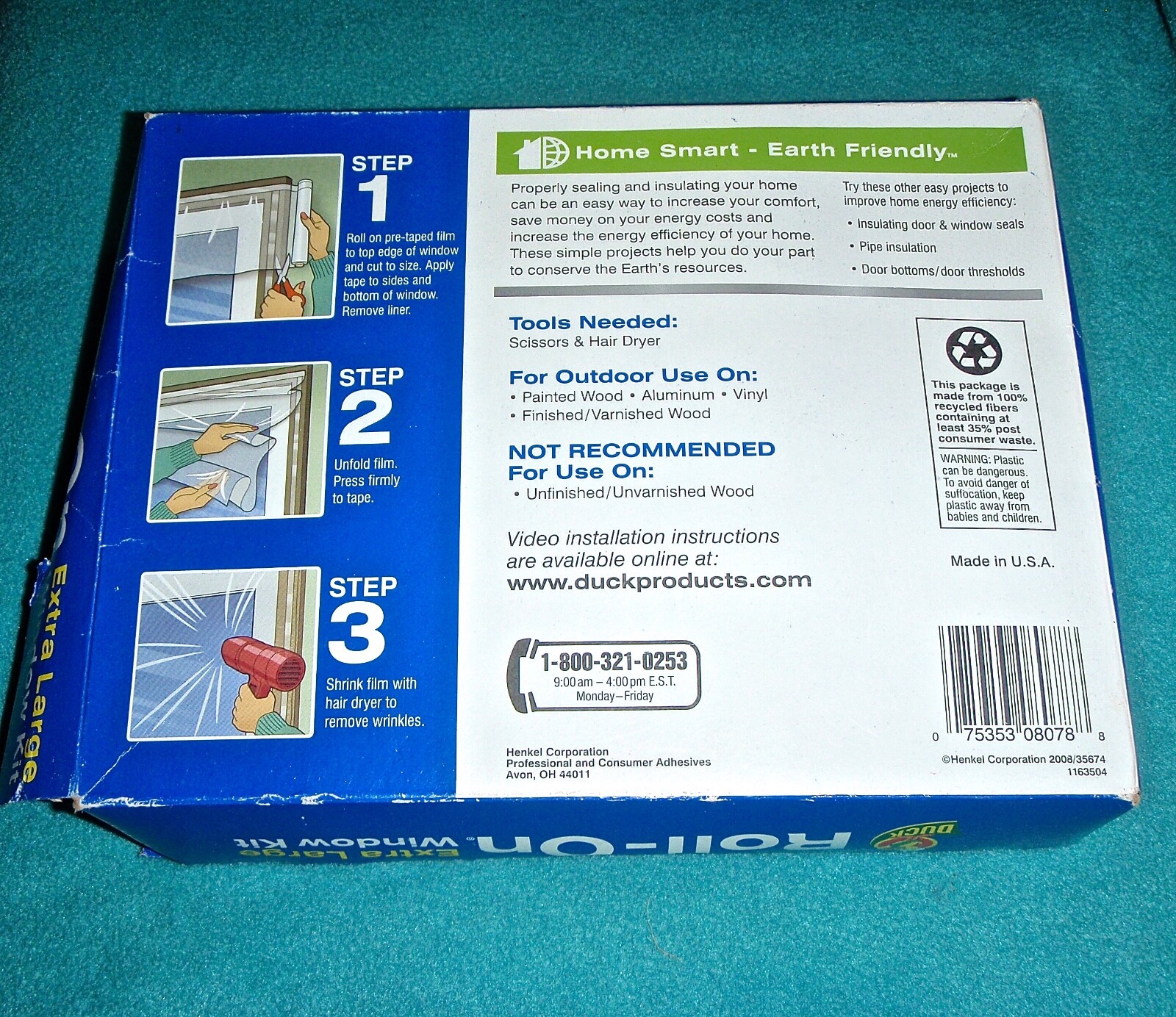 DUCK ROLL-ON EXTRA LARGE WINDOW/PATIO DOOR KIT 7X9 FT. PREMIUM INSULATION FILM
