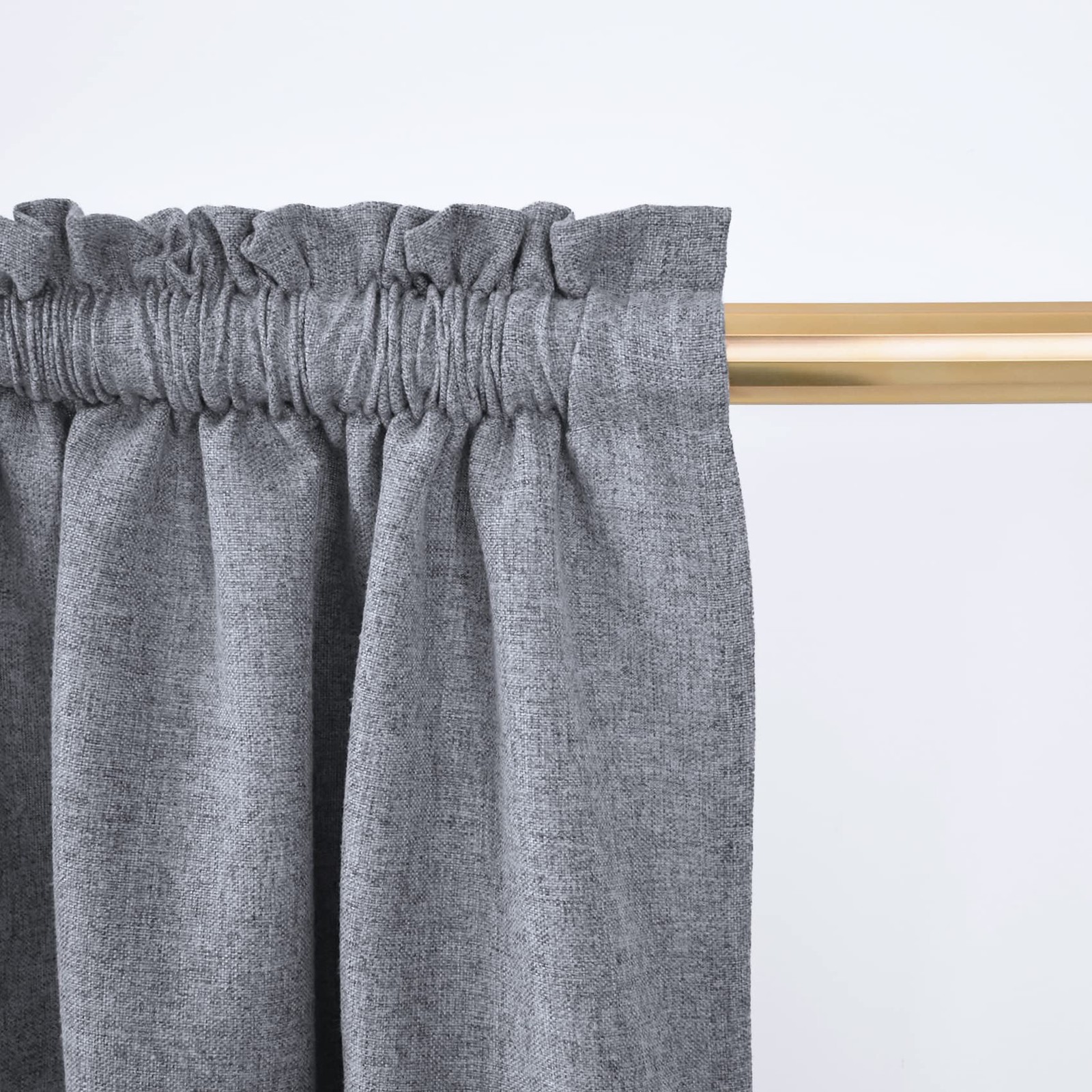 Dark Gray 3 Pieces Tier Curtains and Valance Set for Kitchen Window Over Sink…