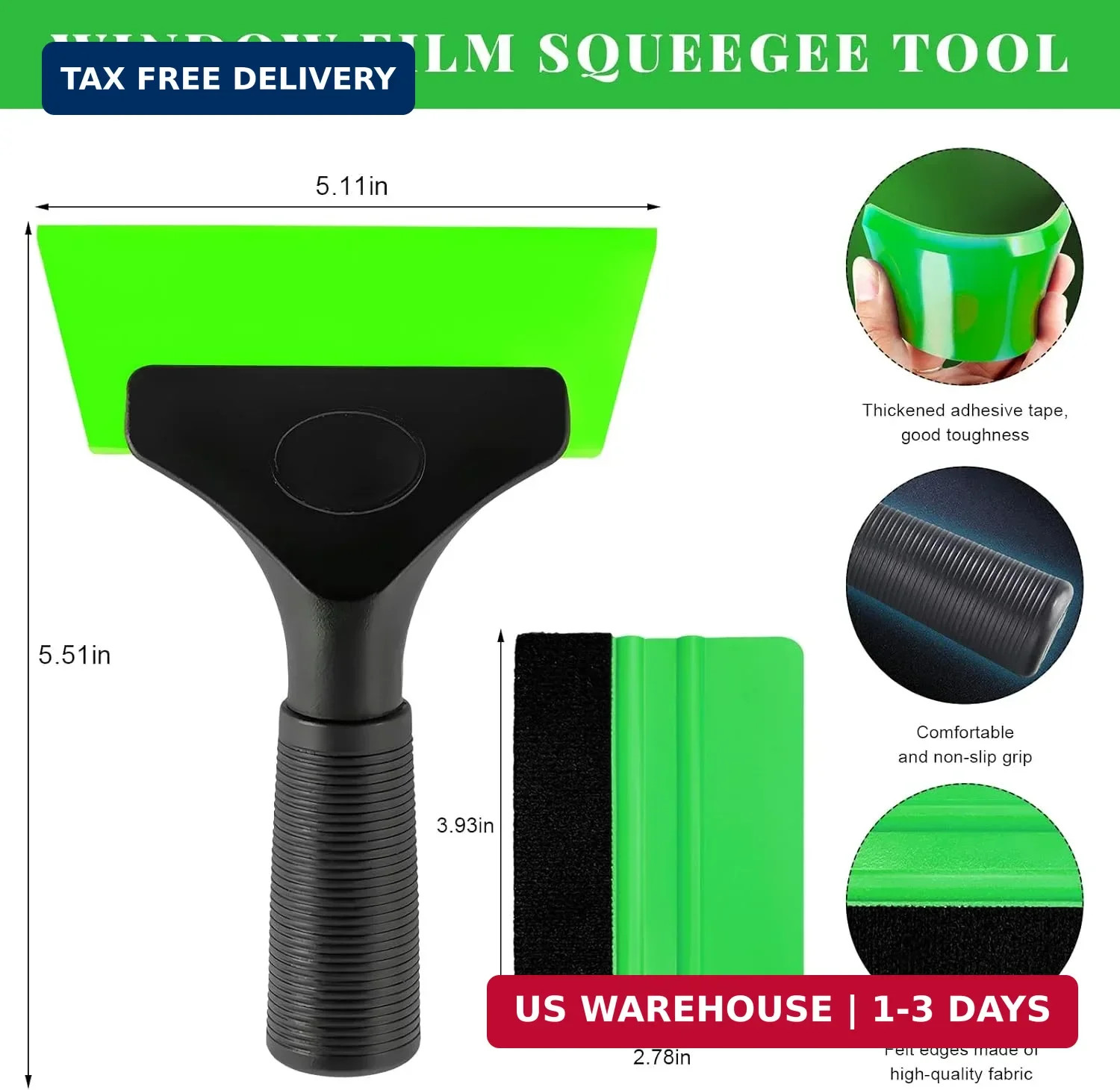 Yourkar 2 PCS Window Tint Kit Tools, Professional Vinyl Wrap Kit with Plastic Sq