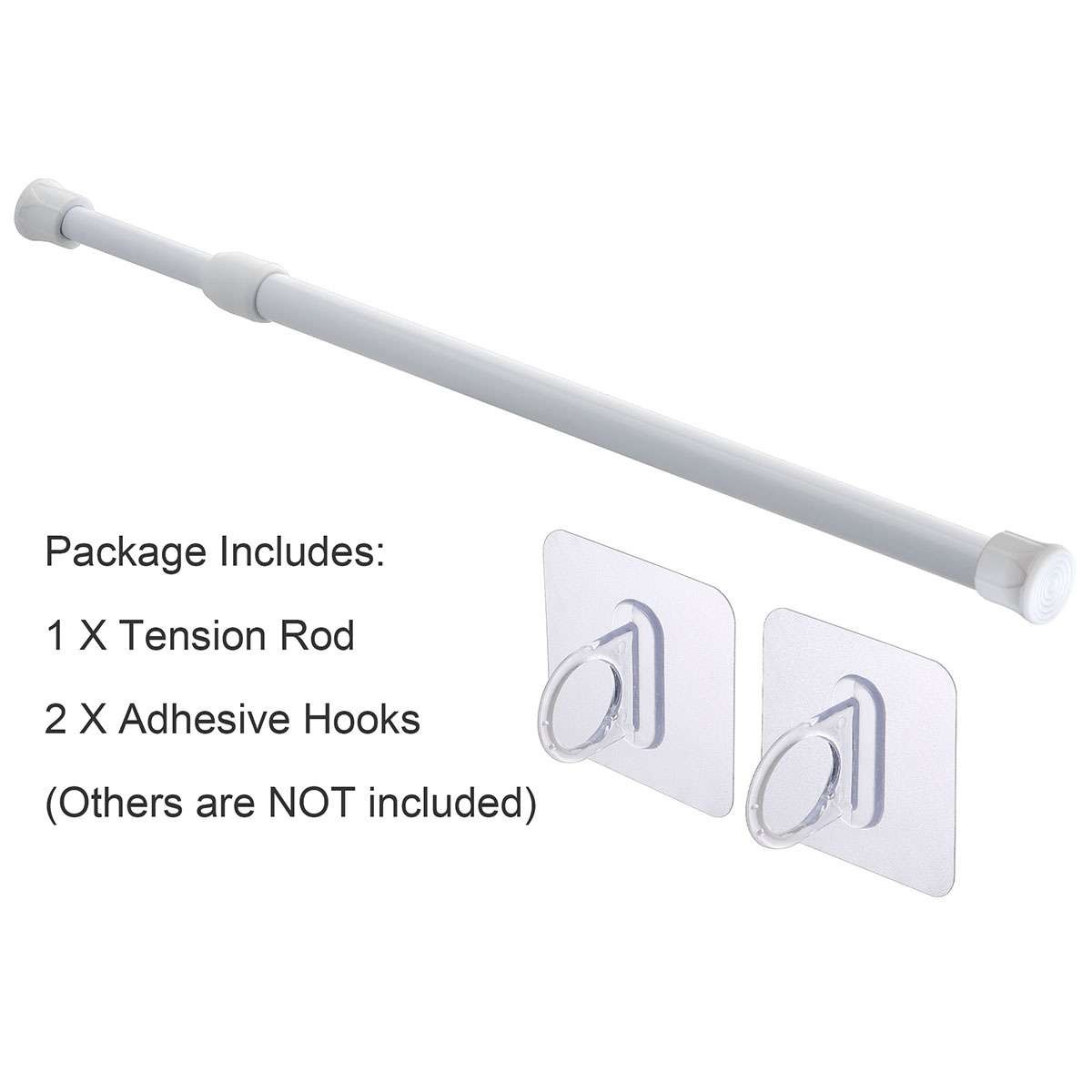 12-20″ Tension Curtain Rod Spring Load Adjustable Curtain Pole Heavy-Duty Steel