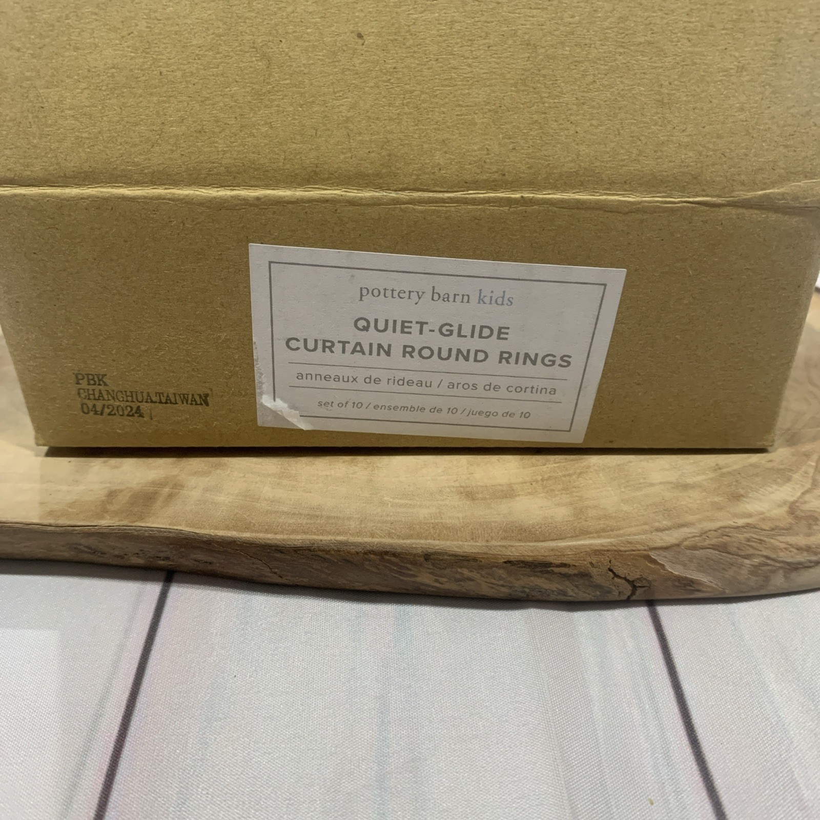 POTTERY BARN KIDS Quiet-Glide Round Curtain Rings Set of 10 Nickel Pewter Color