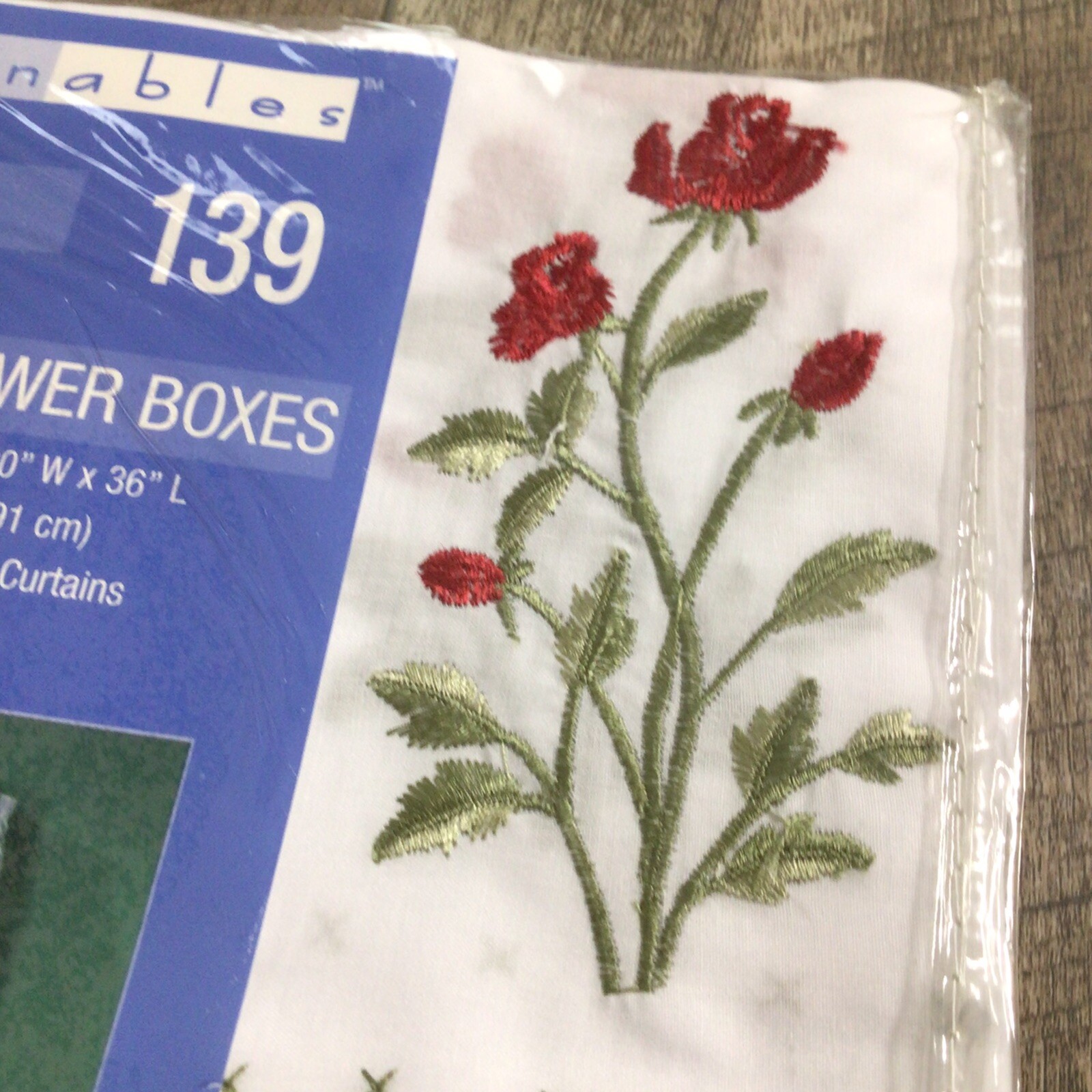 Embroidered Floral 3-Piece Tier & Valance Set ~ Designables – Flower Boxes