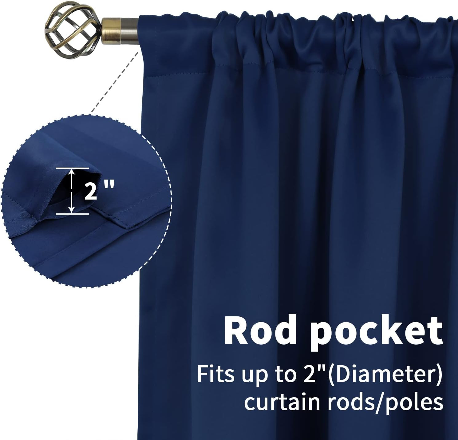 Bgment Blackout Curtains for Bedroom 45 Inch Length – Short Room Darkening Drape